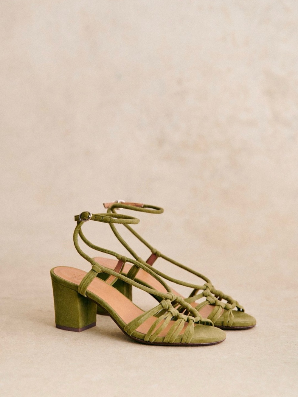 🌱Sezane Gloria block heel sandals - Olive Green - size US 8 or EU 39 (NIB)